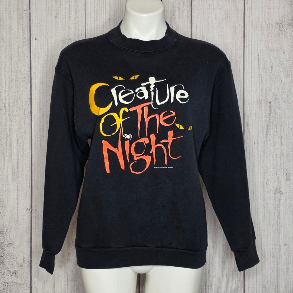 VTG 80s Creature of the Night Halloween Sweatshirt – Peacock Papers Boston, sz M